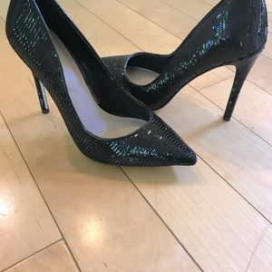 Aldo evening 4” black sequin heels, size 6.5